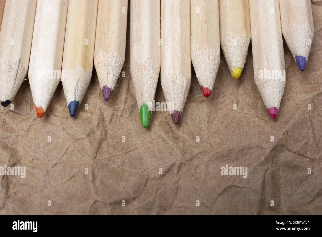 Colored pencilso paper background Stock Photo