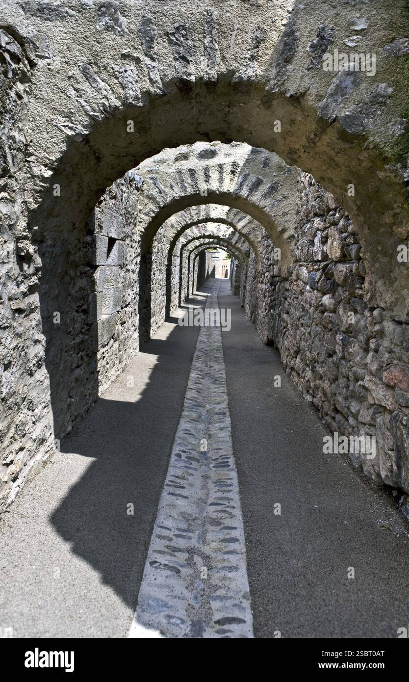 Arch in Fort Liberia, Chateau Villefranche-de-Conflent Stock Photo