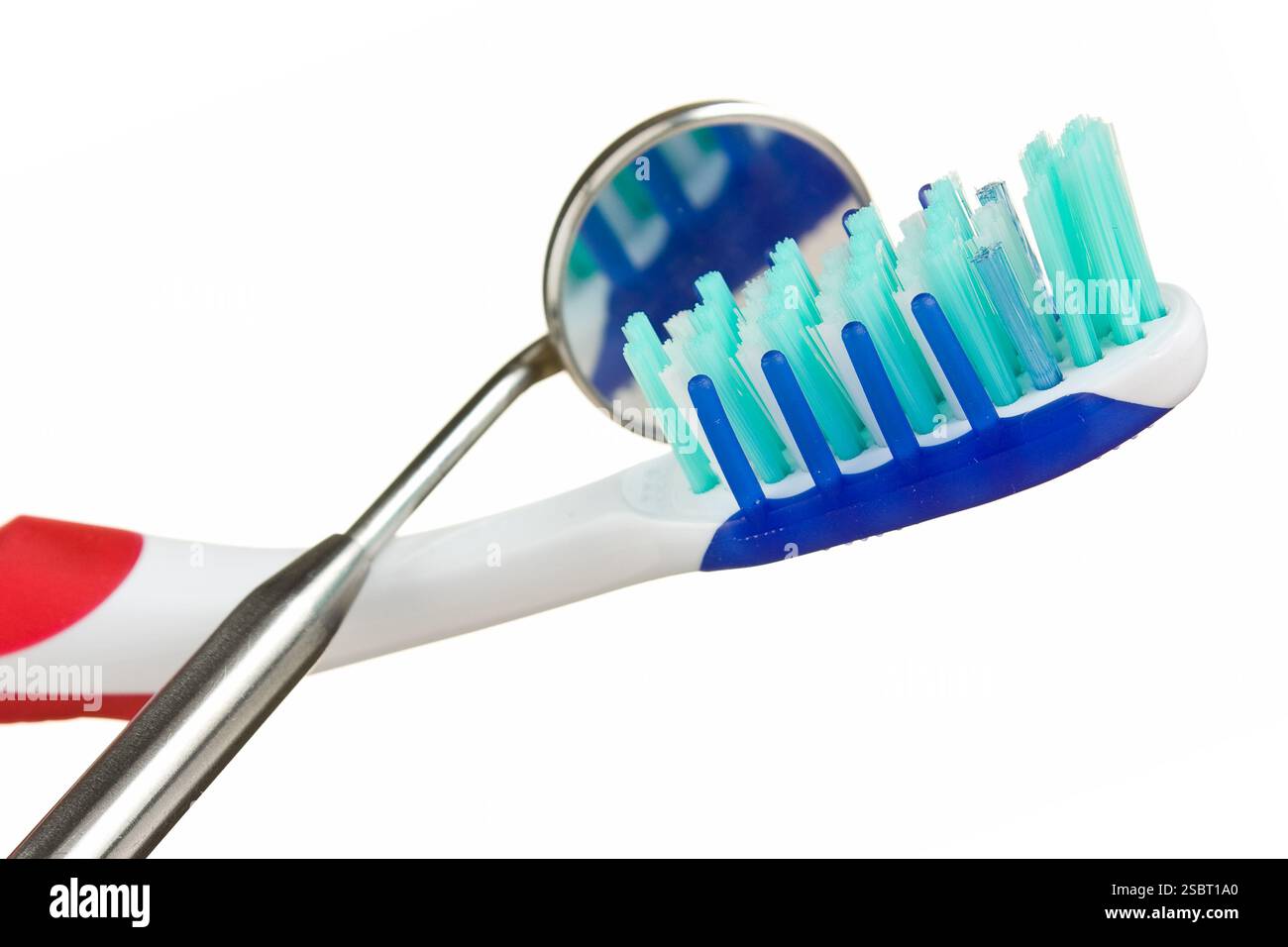 toothbrush and dental tools isolated on white background Stock Photo ...