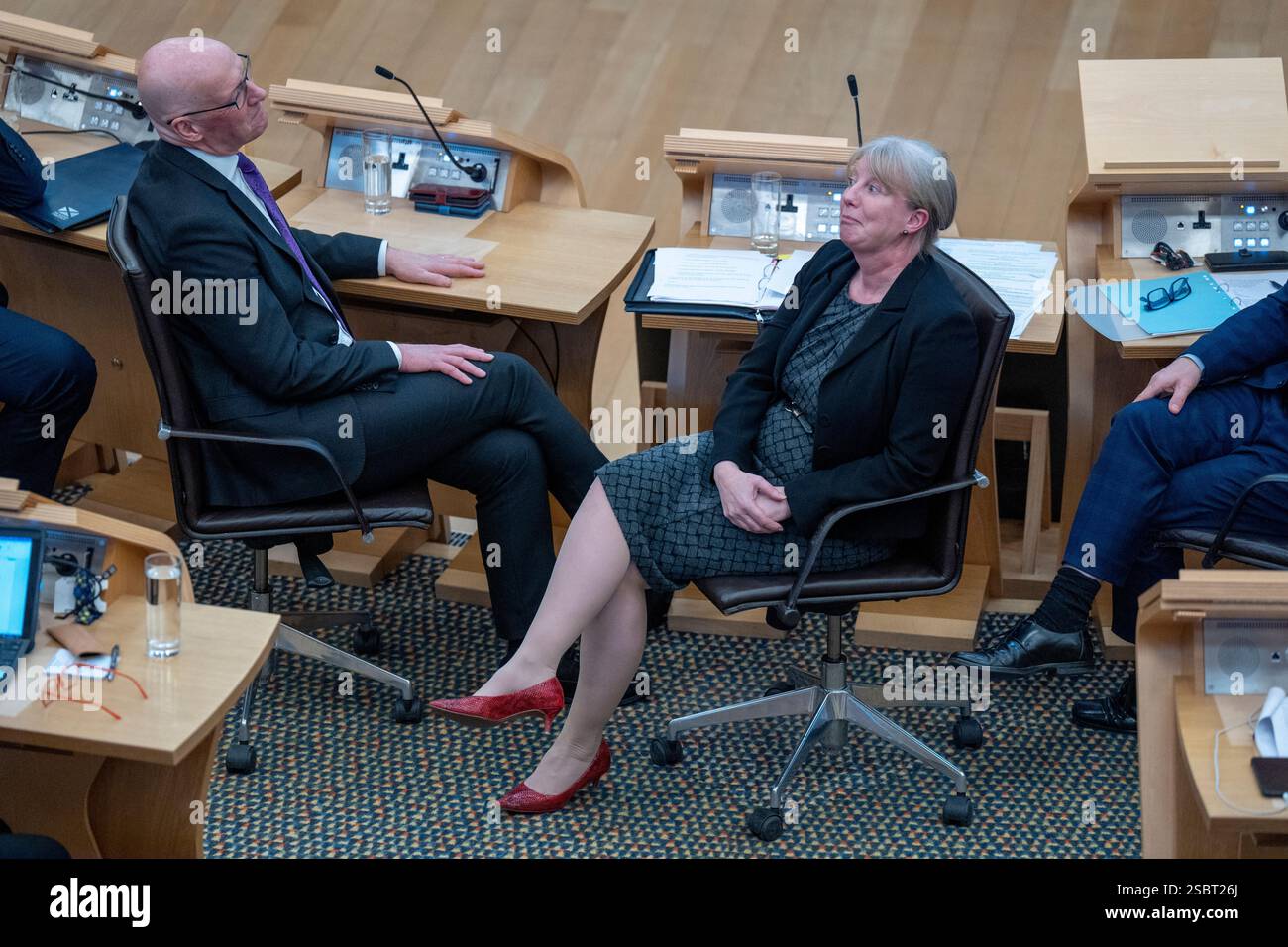 Finance Secretary Shona Robison alongside First Minister John Swinney