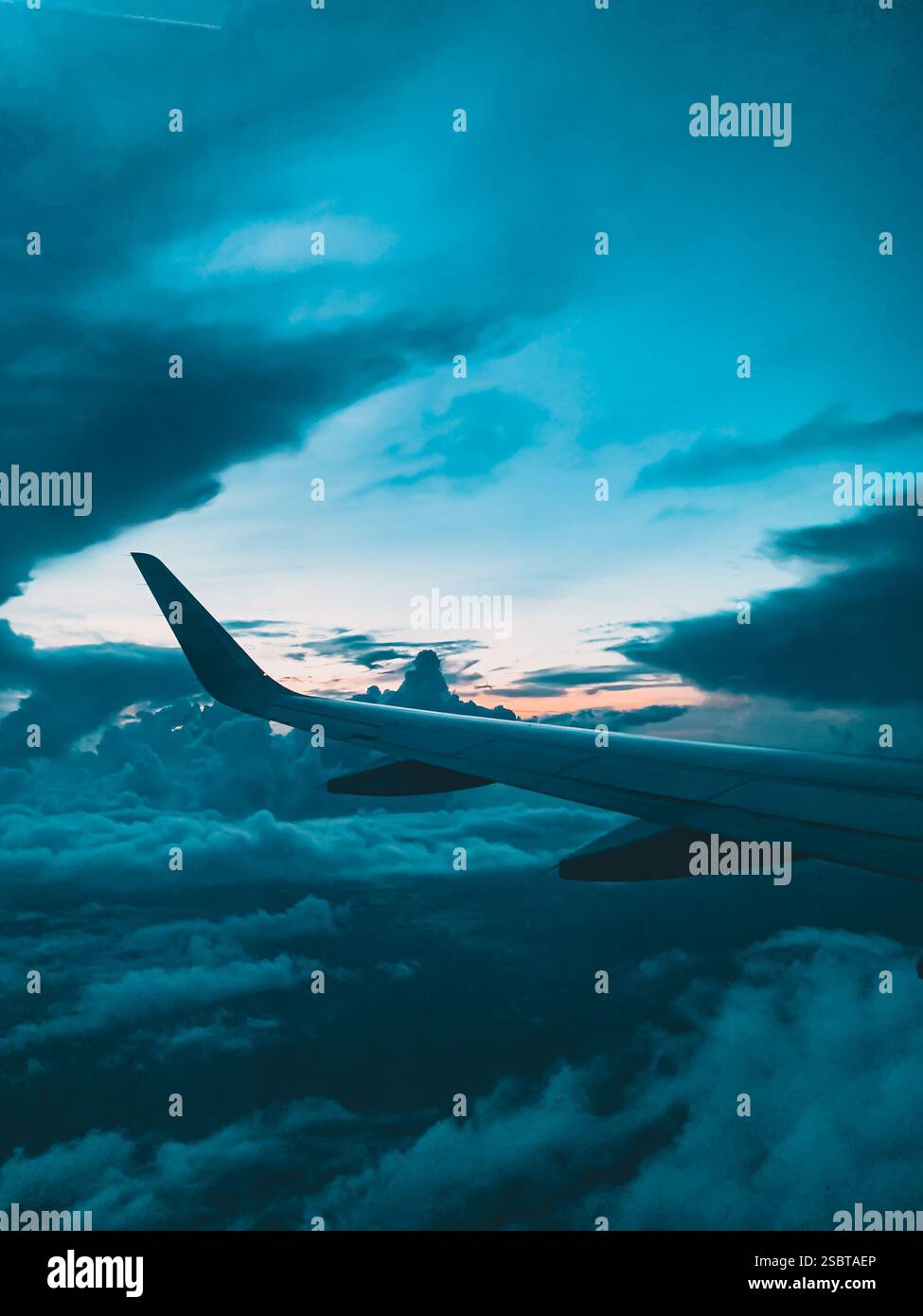 view from airplane window - Smartphone Captured Stock Image