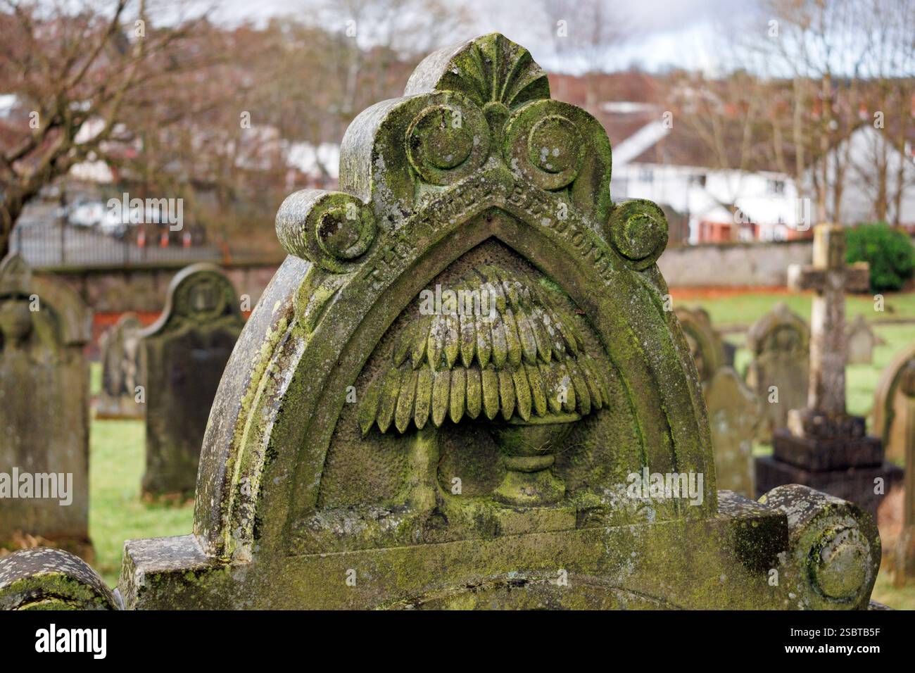 Victorian gravestone at Blackburn Cemetery. Stock Photo