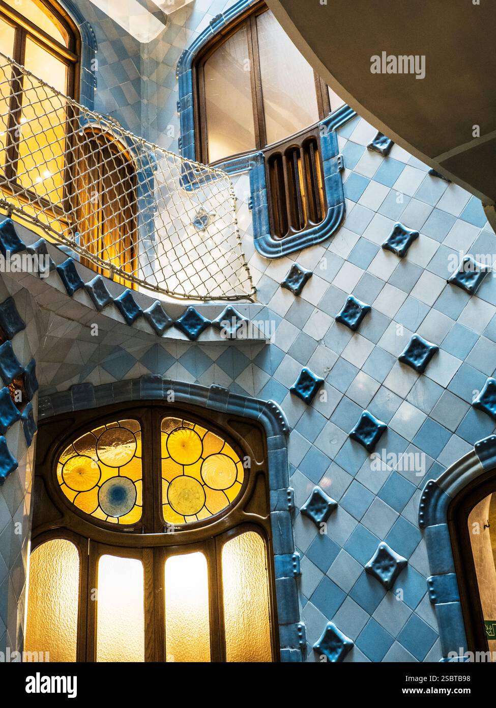 Interior of the Casa Batlló designed by Antoni Gaudi, in Barcelona ...