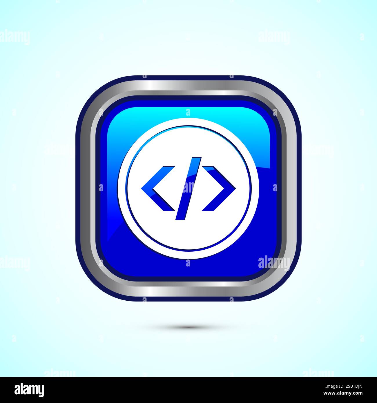 Coding icon design illustration, Web development icon, Button design Stock Vector