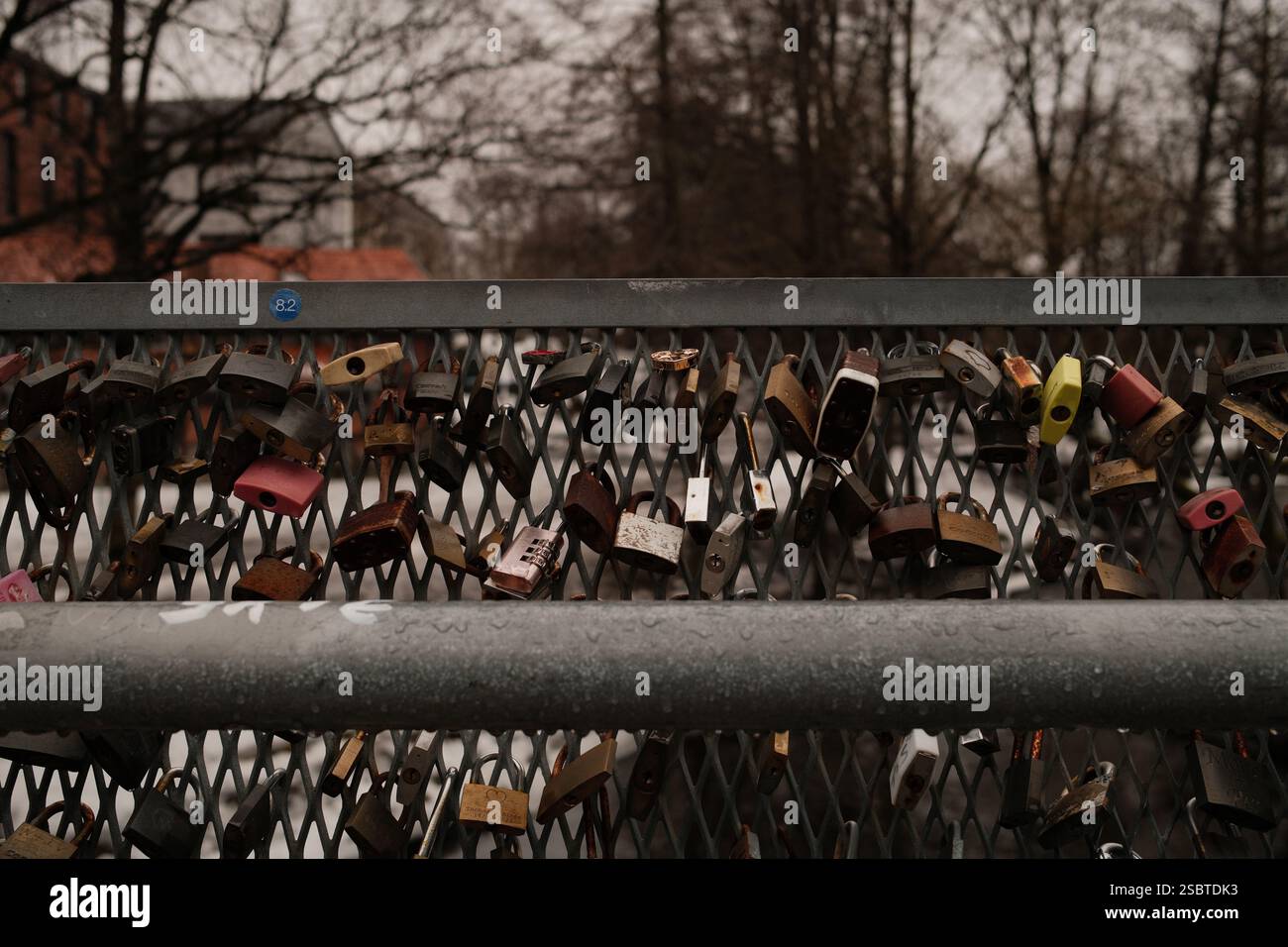 Love Locks on a Bridge in Winter – Symbol of Eternal Love Stock Photo ...