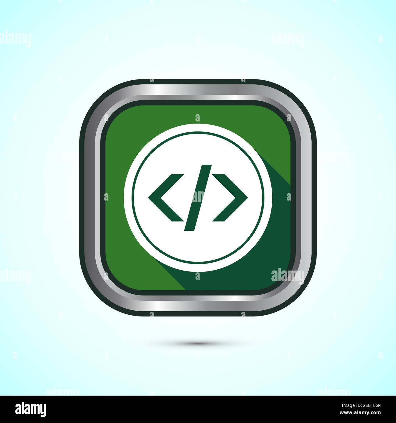 Coding icon design illustration, Web development icon, Button design Stock Vector