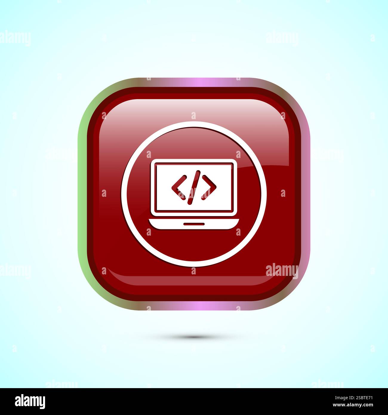 Coding icon design illustration, Web development icon, Button design Stock Vector