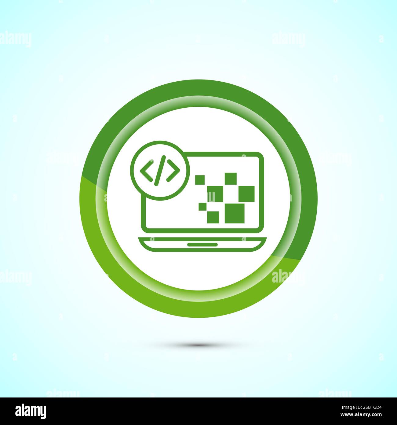 Coding icon design illustration, Web development icon, Button design Stock Vector