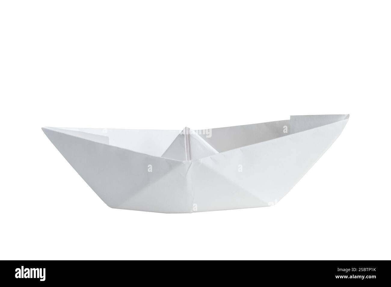 White paper boat on a white isolated background Stock Photo