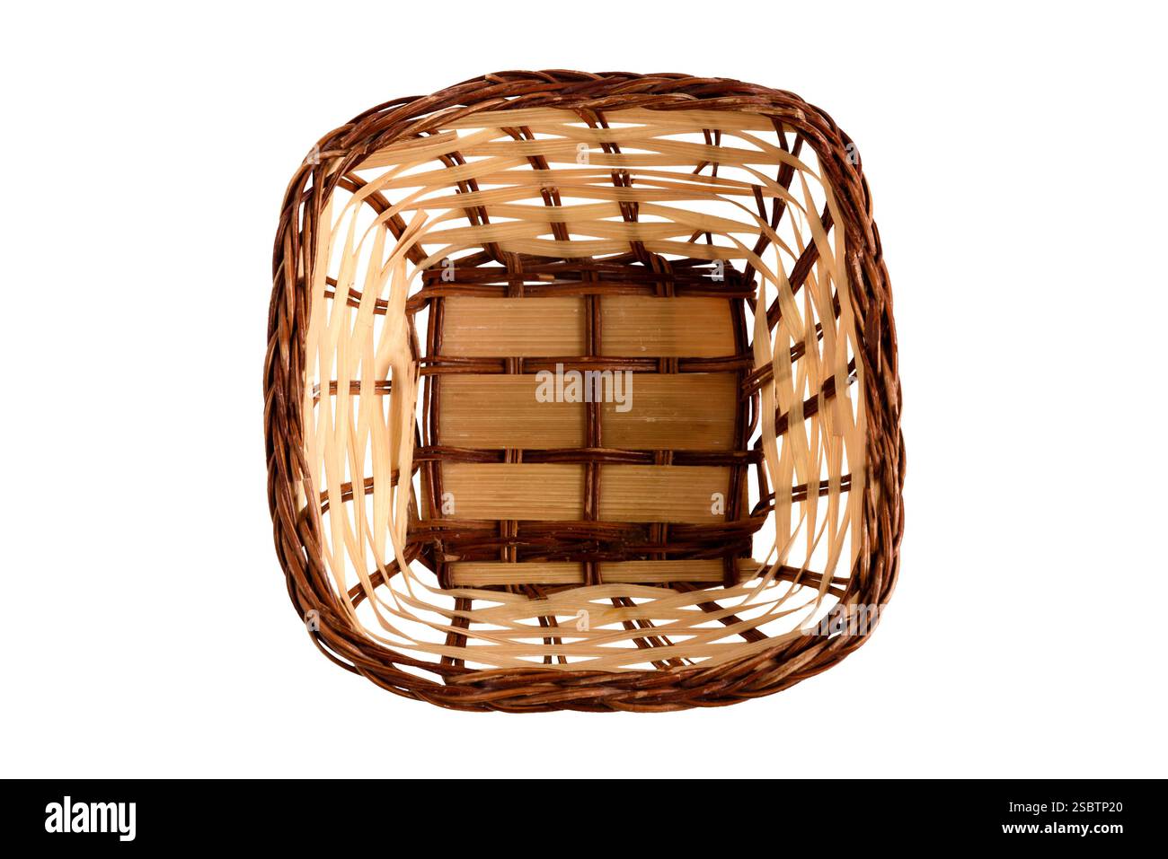Small wicker basket on transparent background Stock Photo