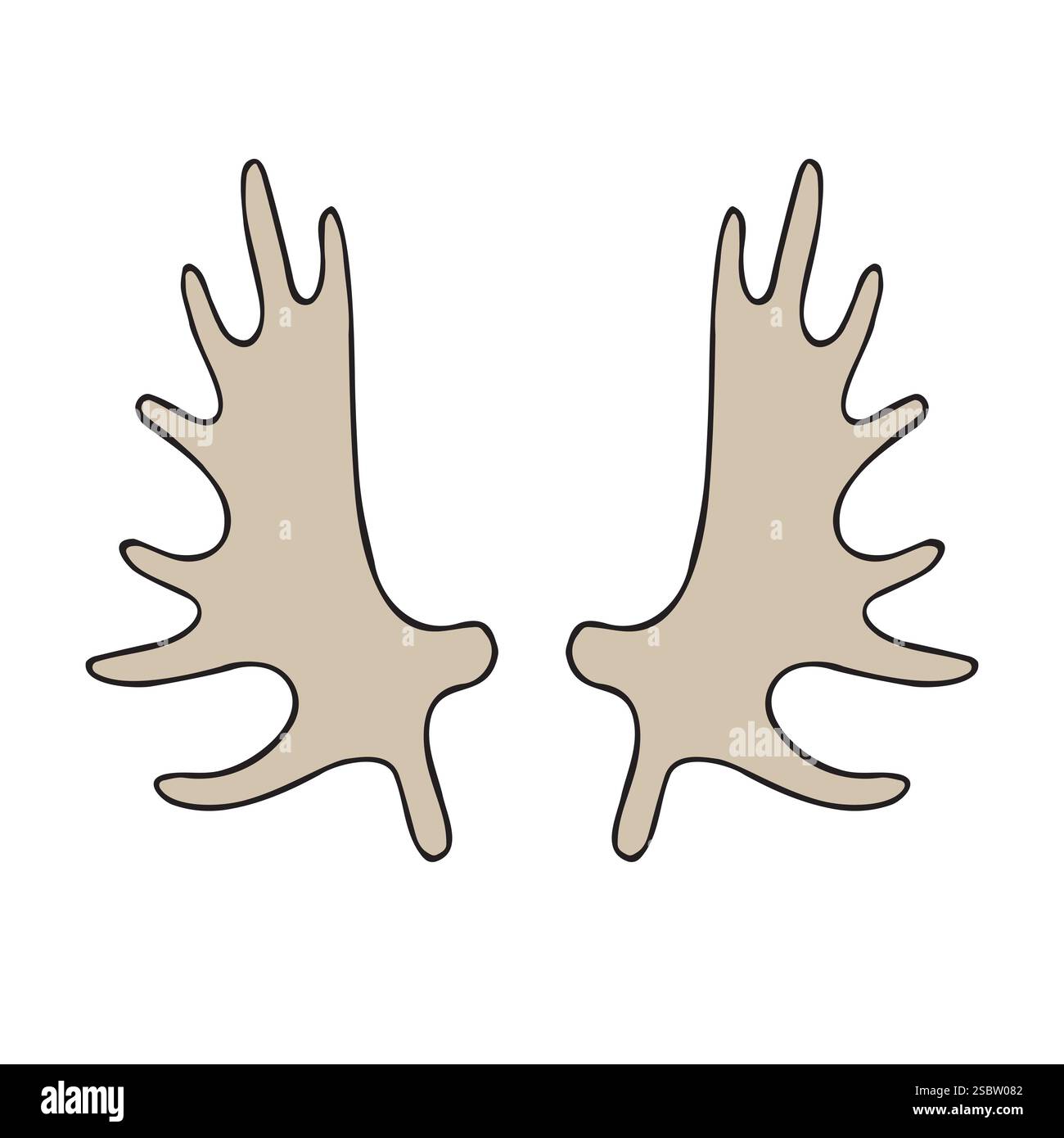 Vector hand drawn sketch doodle moose horns isolated on white ...