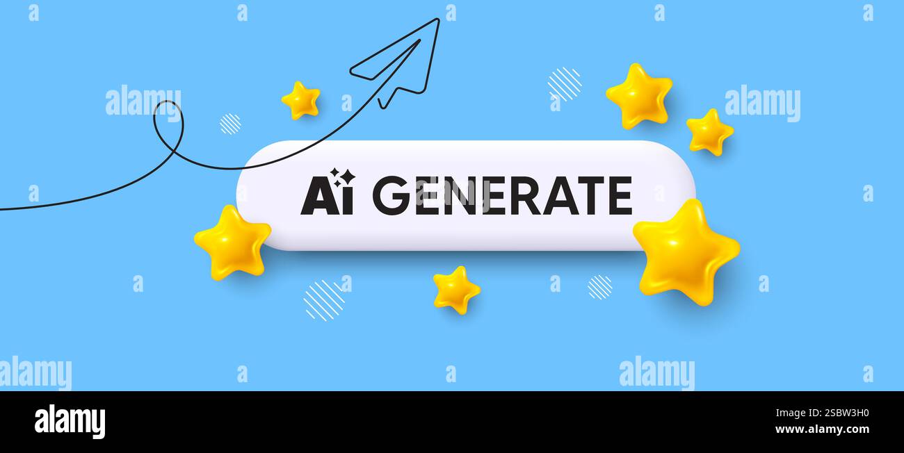 Generate AI. Artificial intelligence sign. Search bar template. Vector Stock Vector