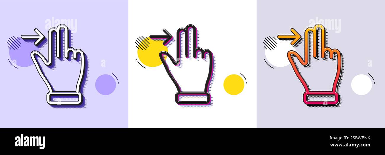 Touchscreen gesture line icon. Slide right arrow sign. Swipe action ...