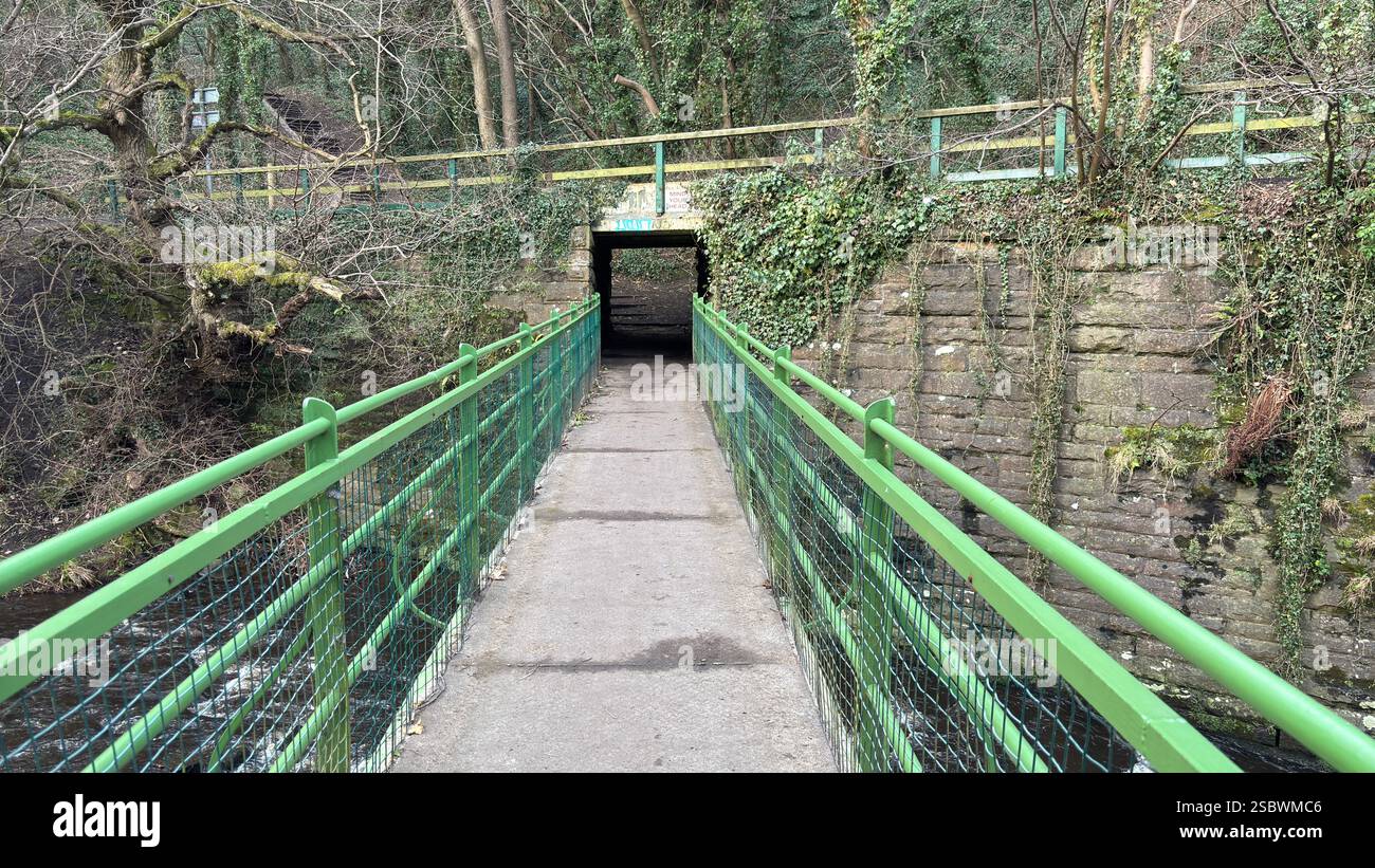 Footbridge across the Water of Leith in Edinburgh. - Smartphone Captured Stock Image