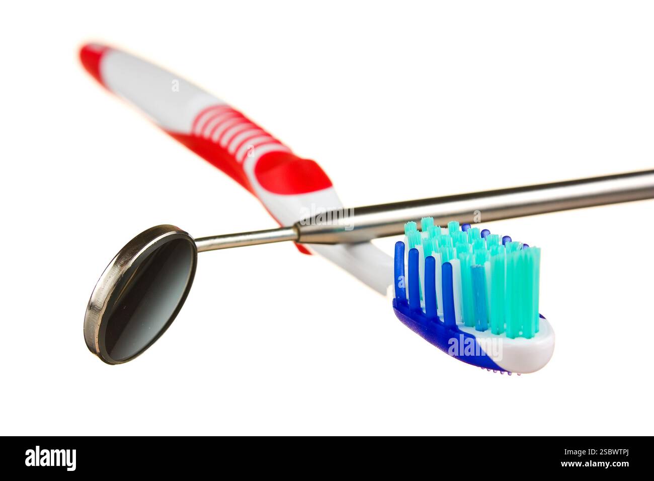 toothbrush and dental tools isolated on white background Stock Photo ...