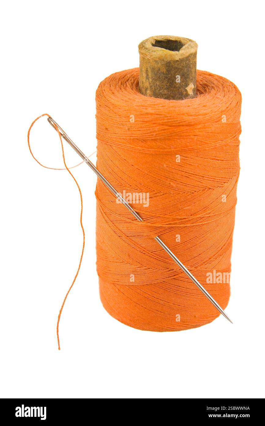 Sewing thread isolated on white background Stock Photo - Alamy