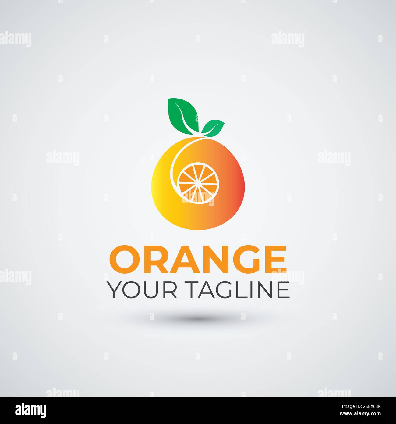 Orange fruit logo design template Stock Vector