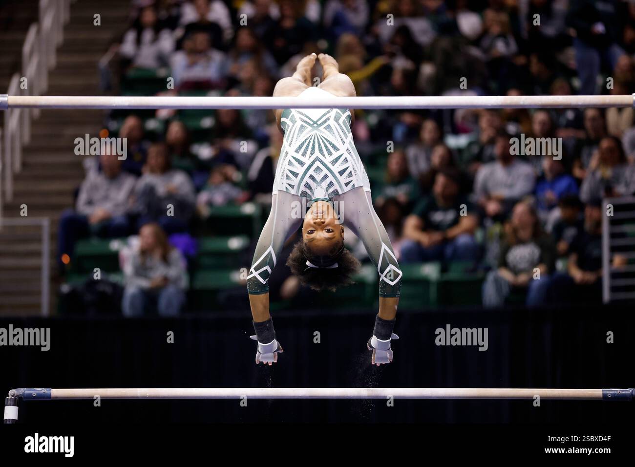 Michigan State's Olivia Zsarmani competes during an NCAA gymnastics