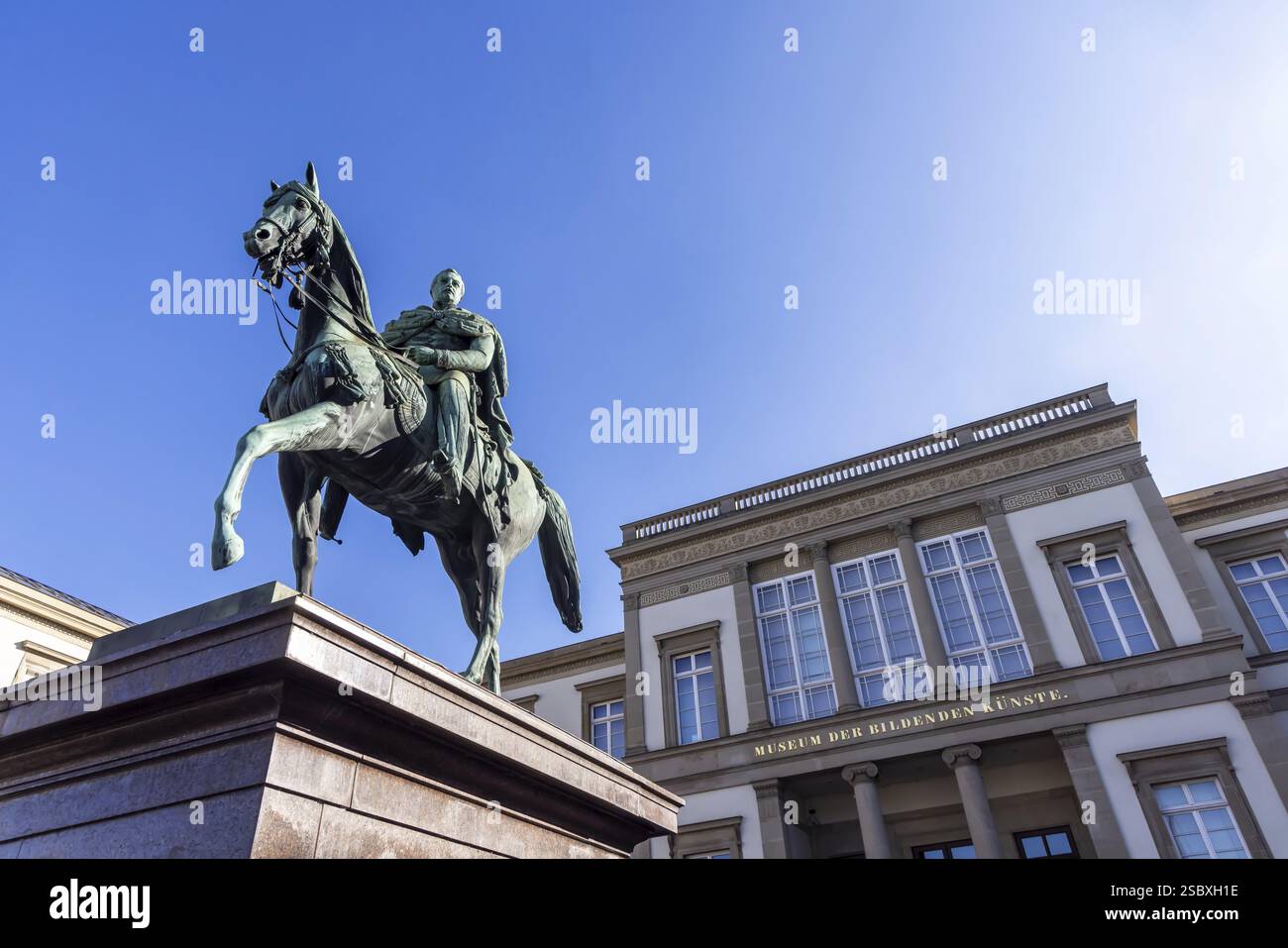 William I, King of Wuerttemberg. Equestrian statue in front of the Staatsgalerie Stuttgart, Baden-Wuerttemberg, Germany, Europe Stock Photo