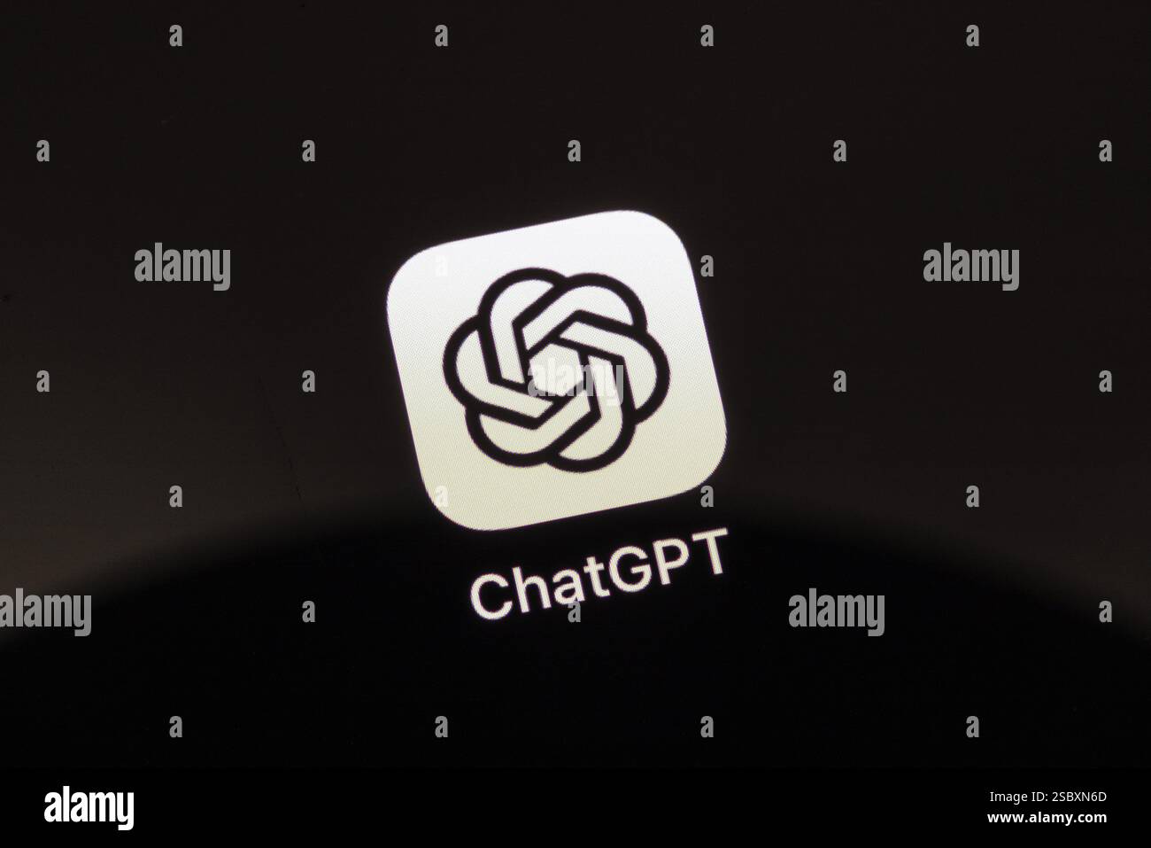 ChatGPT application app from the US software company OpenAI on the display of an iPhone. Germany Stock Photo