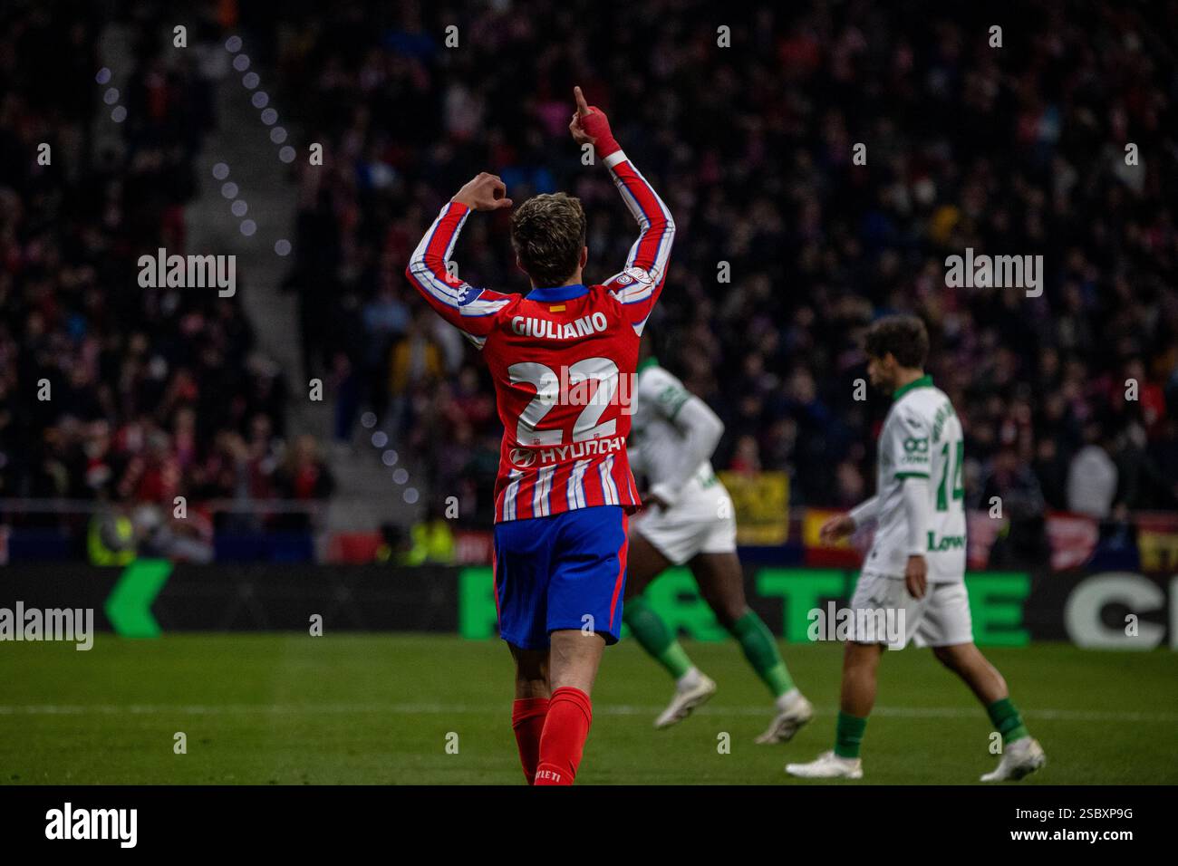 Copa del Rey quarter-final match between Atletico de Madrid and Getafe at the Metropolitano stadium in Madrid. Final result: Atletico de Madrid 5 Getafe 0 Stock Photo