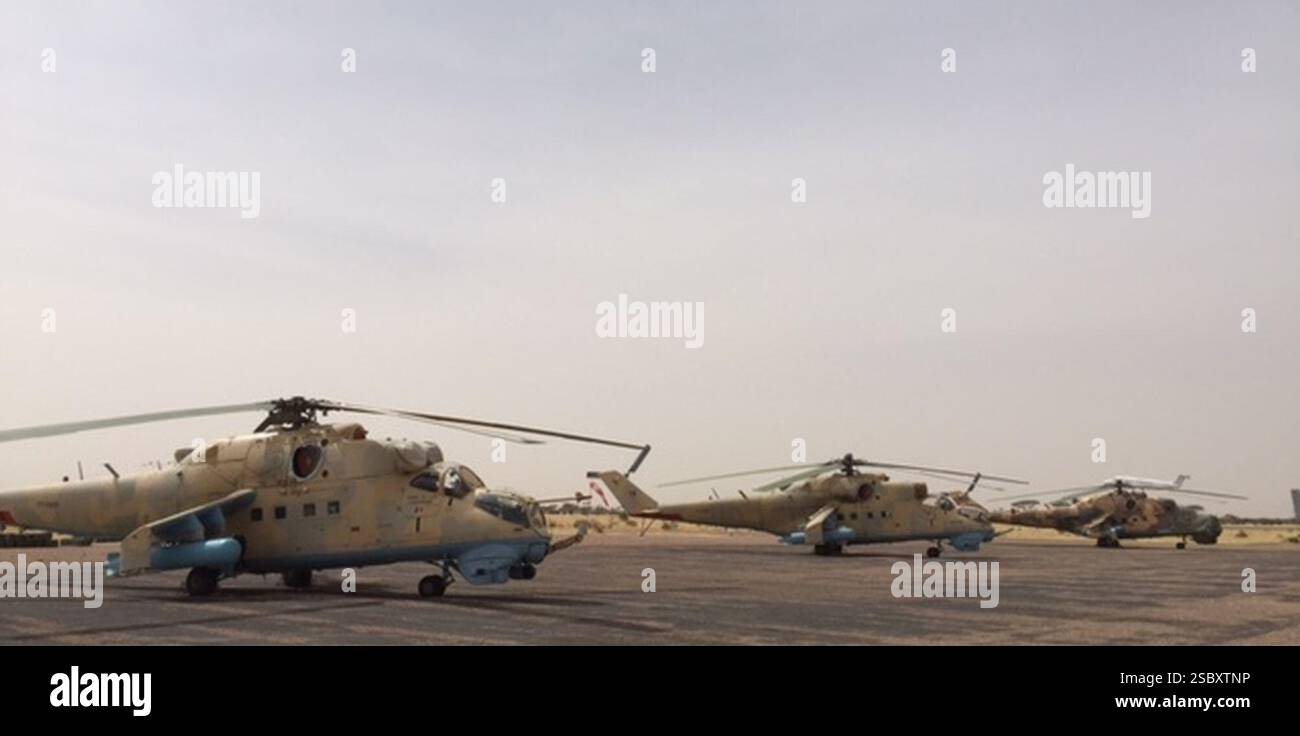 Firstia Diffa Helicopters deployed on Diffa Airport Stock Photo - Alamy