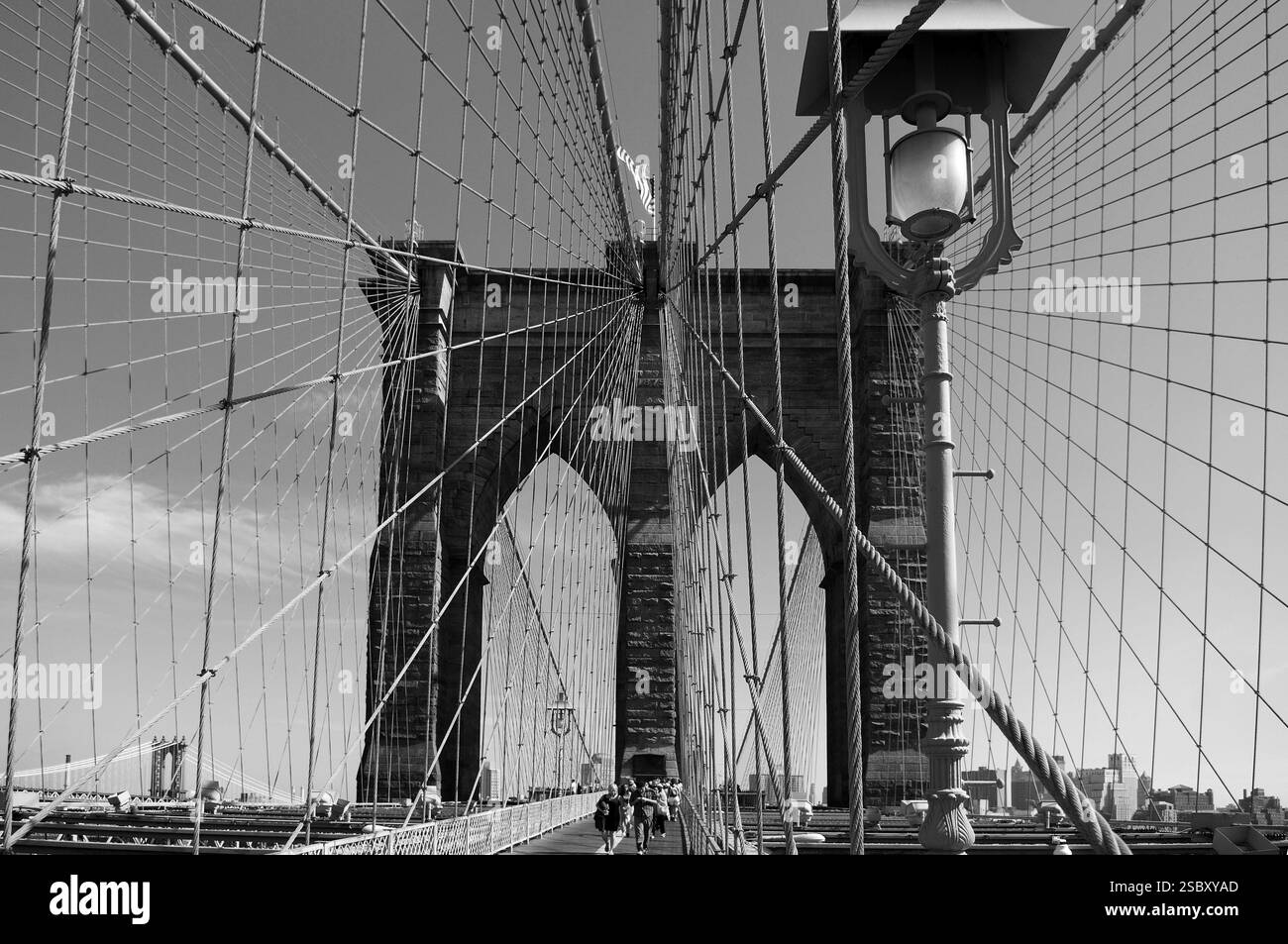 Brooklyn Bridge, opened in 1883, New York City, USA, North America Stock Photo