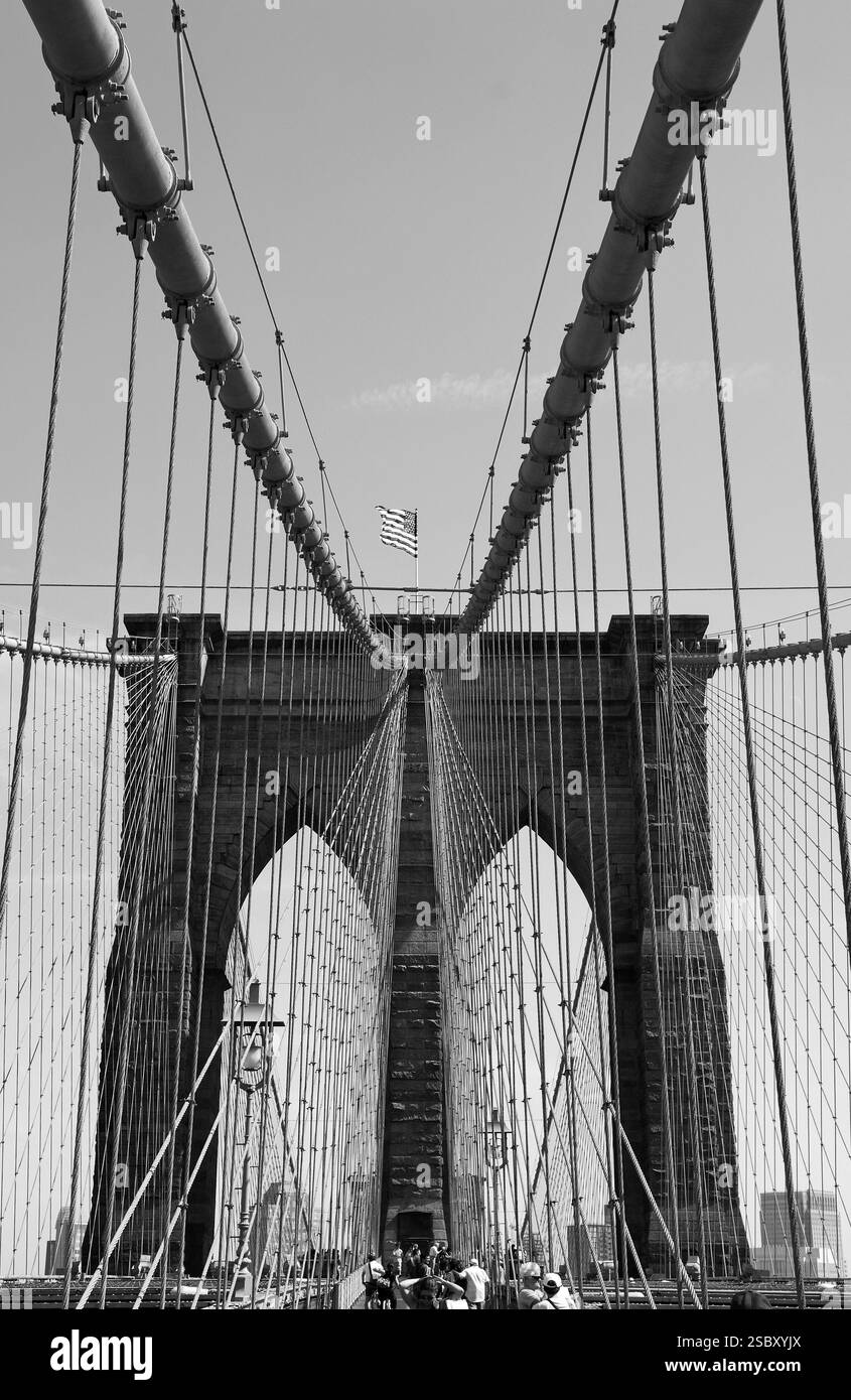 Brooklyn-Bruecke, New York City, USA, North America Stock Photo