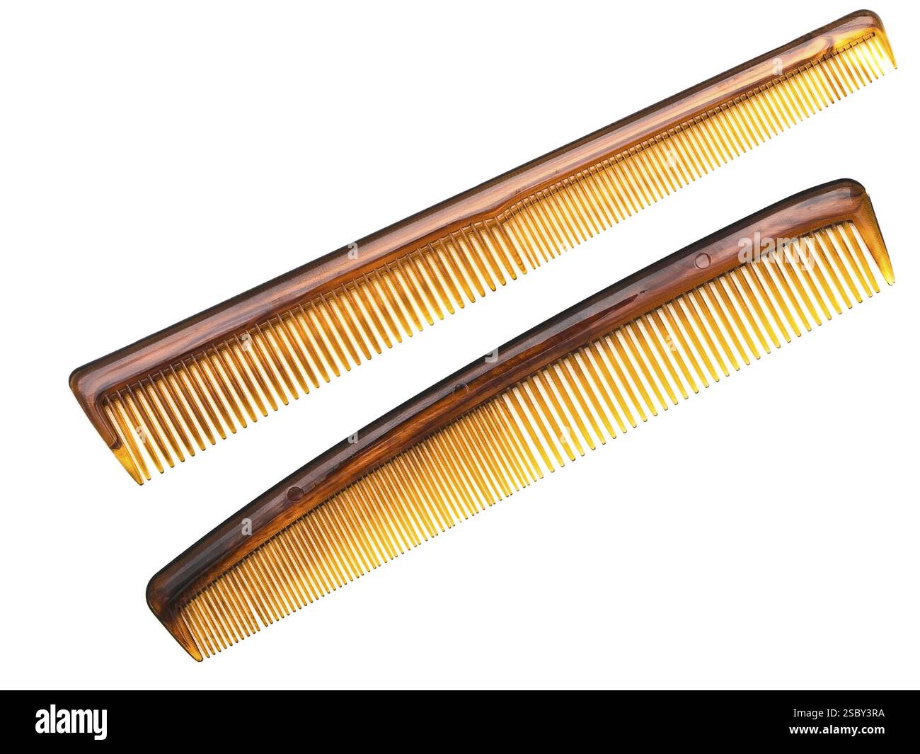 Two brown combs at the white background Stock Photo - Alamy