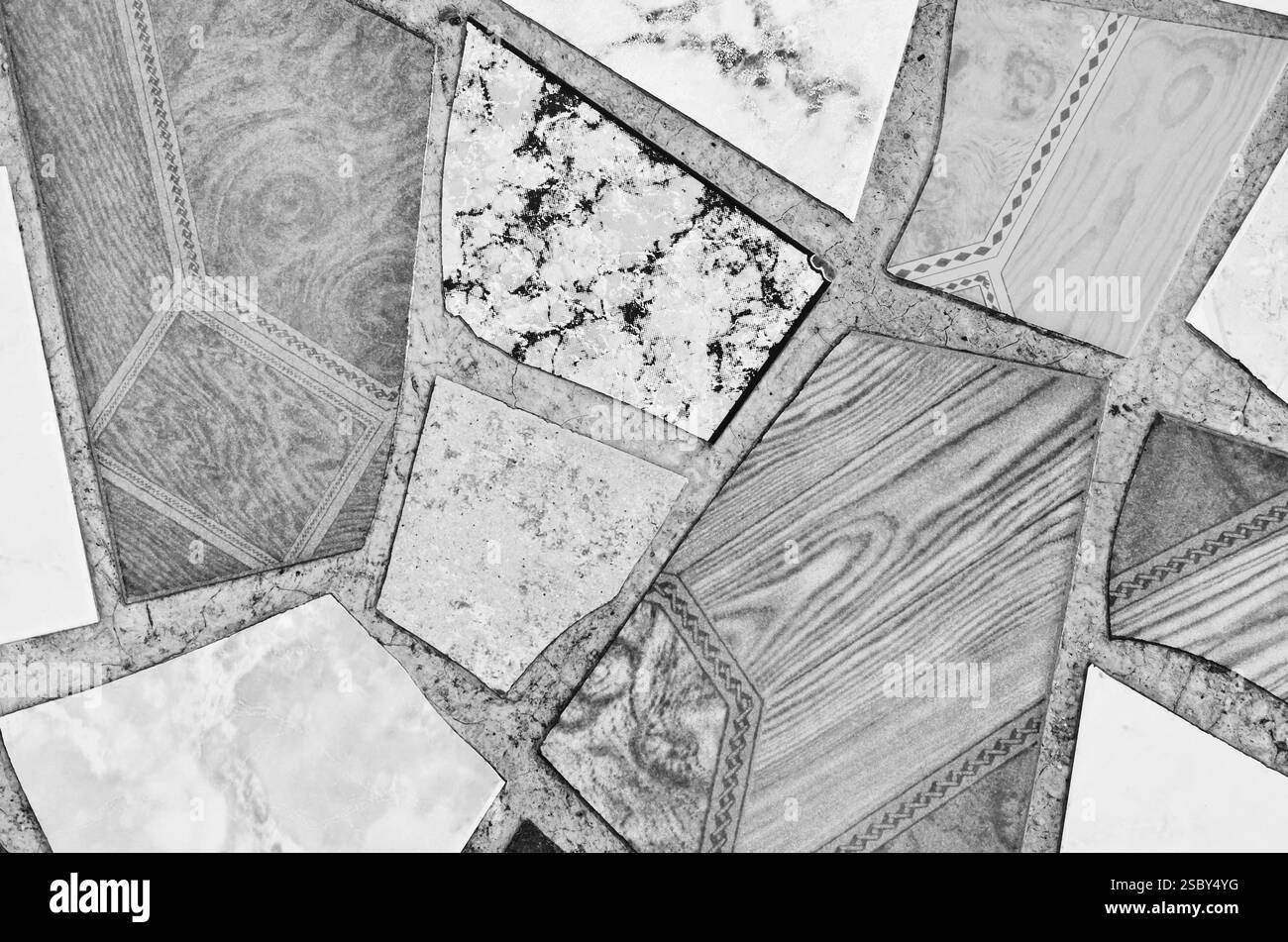 Background From The Broken Pieces Of Tiles Varna, Bulgaria, Europe Stock Photo