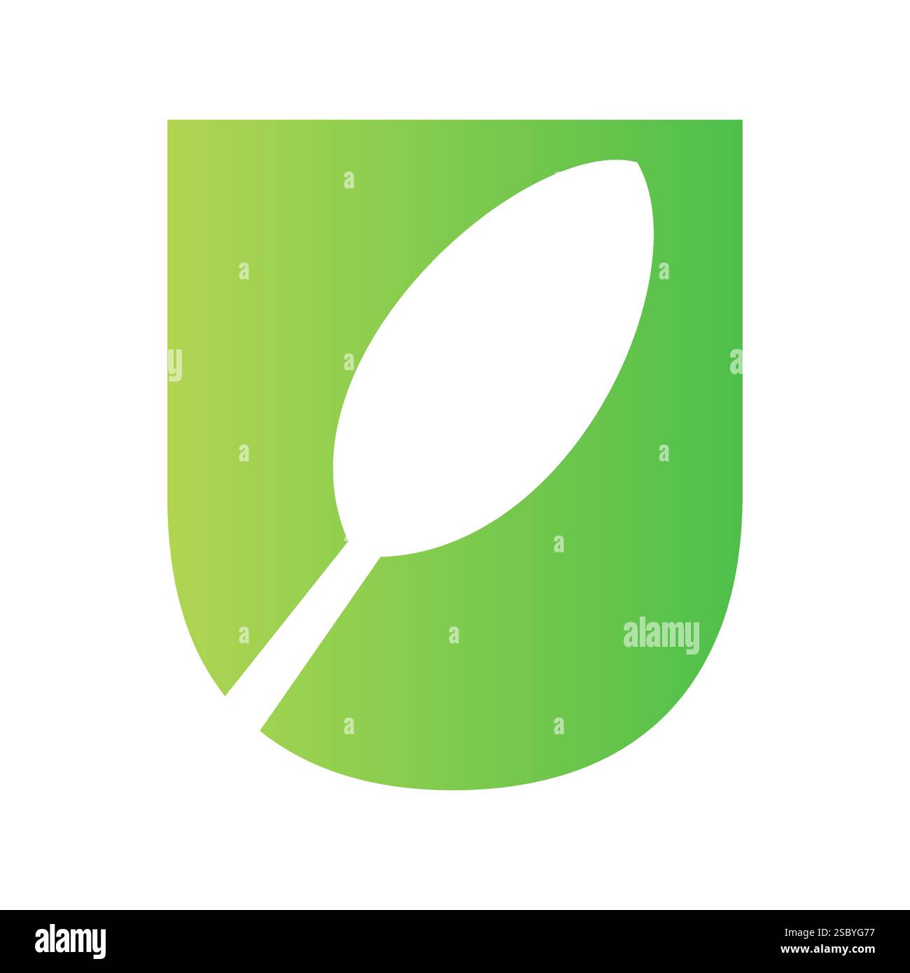 Initial Restaurant Logo On Letter U With Spoon Symbol Vector Template Stock Vector