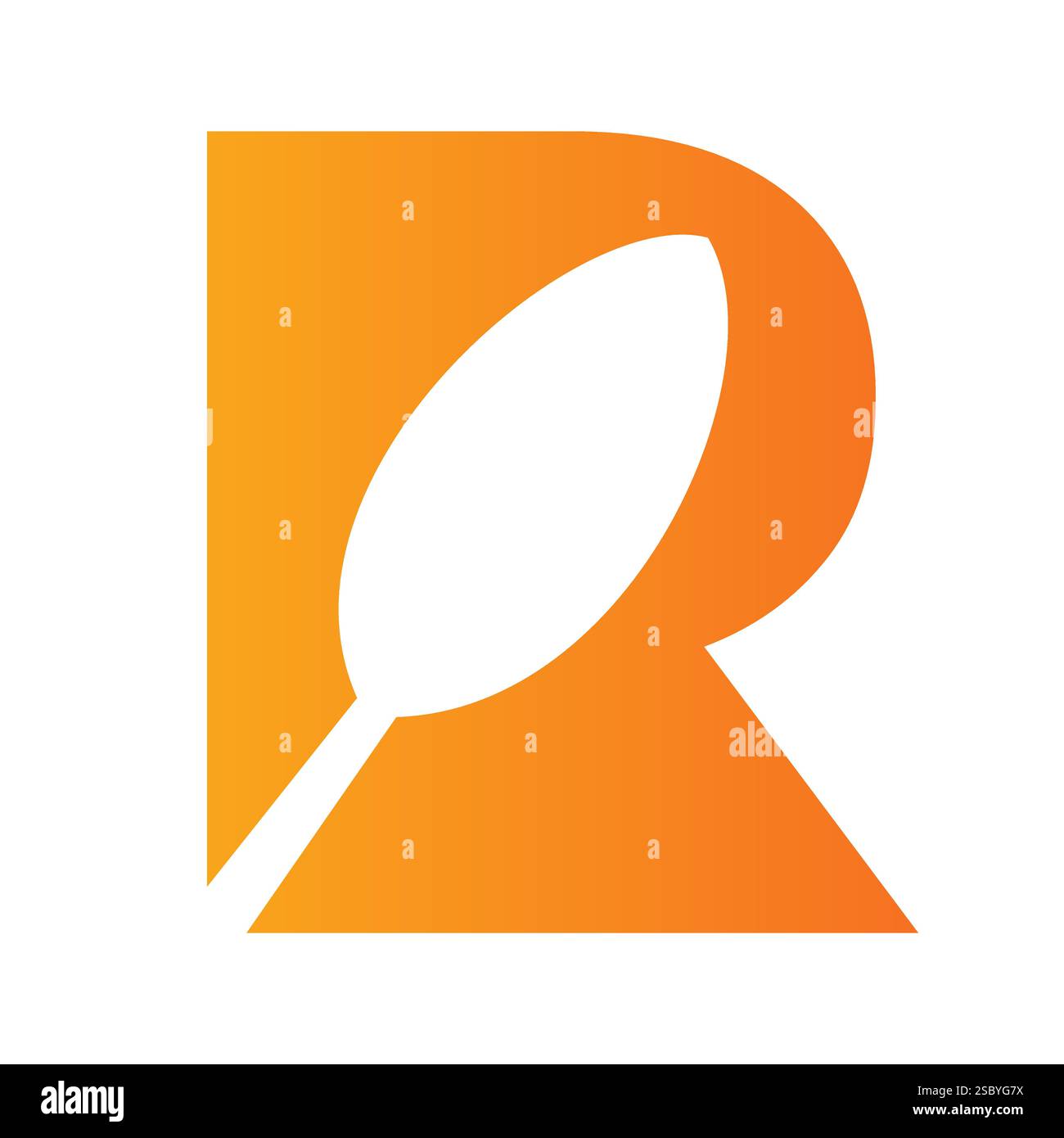 Initial Restaurant Logo On Letter R With Spoon Symbol Vector Template Stock Vector