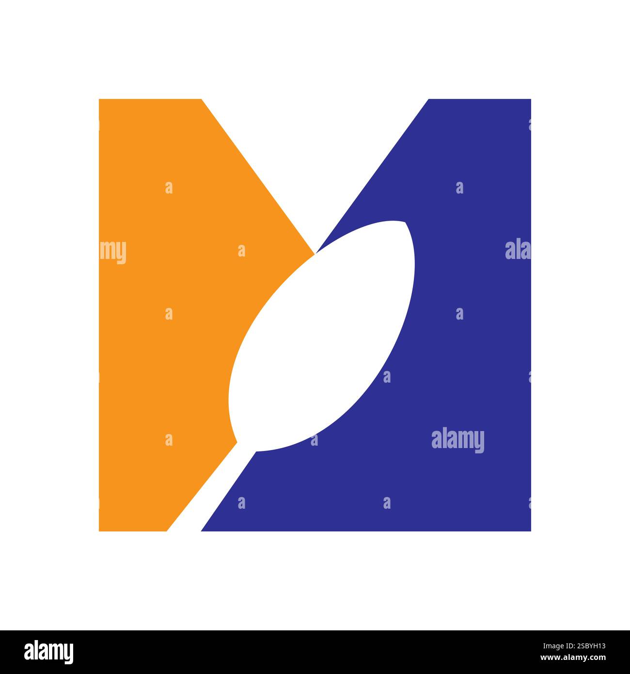Initial Restaurant Logo On Letter M With Spoon Symbol Vector Template Stock Vector