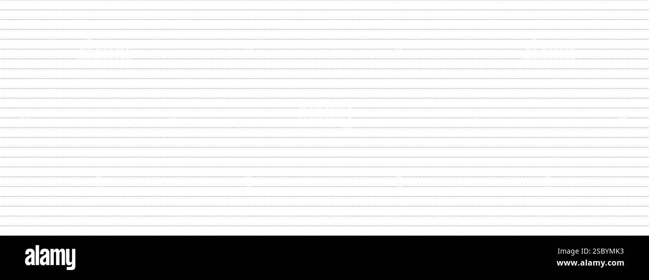 White journal planer page with dotted line grid. Simple linear graph paper texture. Repeated school sheet wallpaper. Retro notebook pattern background. Striped note paper template. Vector backdrop  Stock Vector