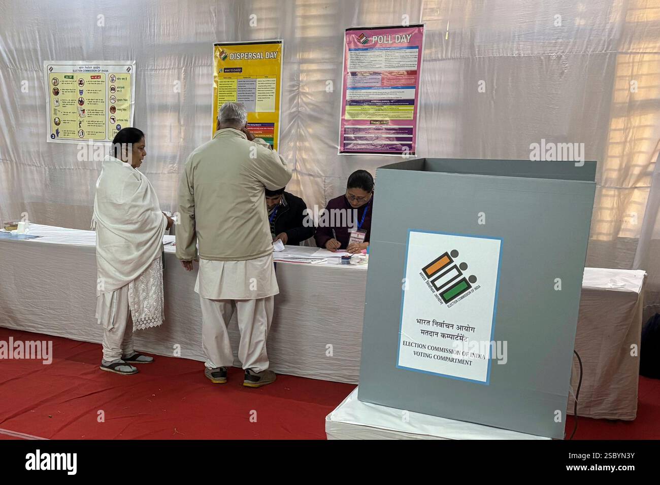 People cast their votes for the capital’s state legislature election at ...