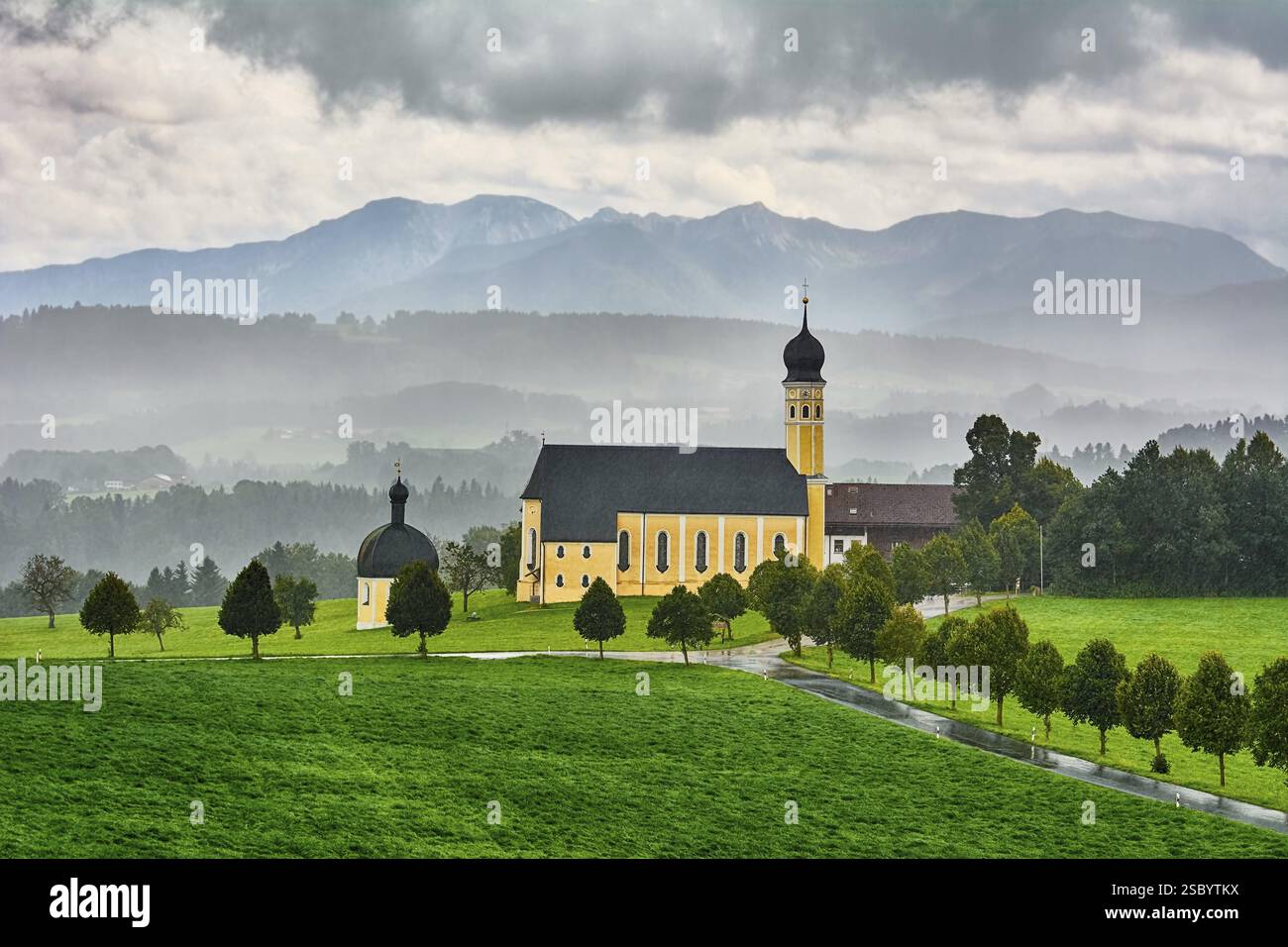 Church in Front of Alps, Austria Austria Stock Photo - Alamy