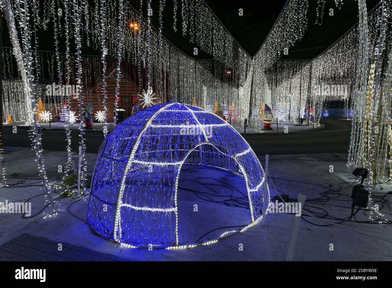 Illumi light show event, 25 million lights, winter wonderland, Laval, Province of Quebec, Canada, North America Stock Photo