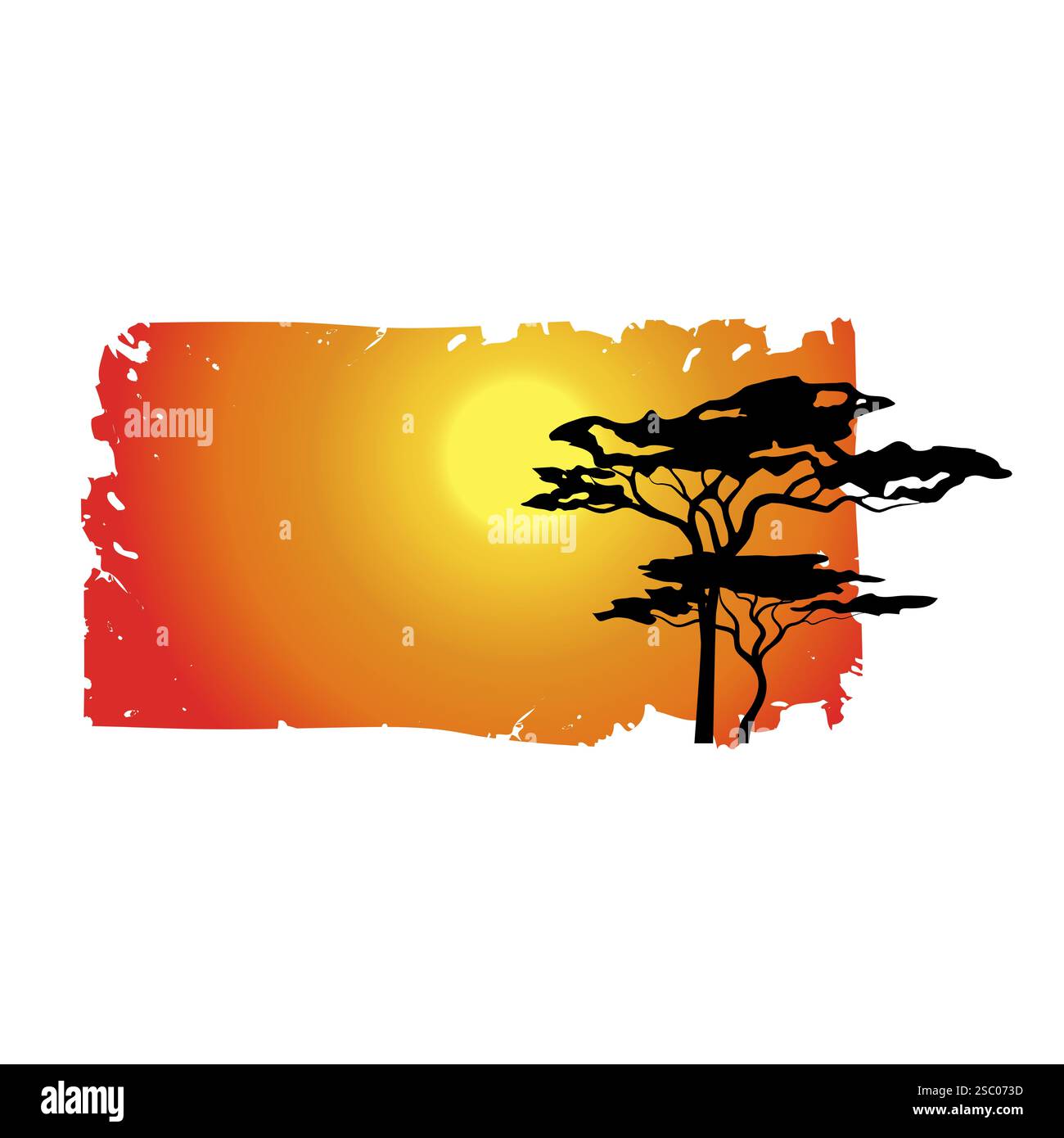 Sequoia tree over the sunset (Africa theme) Stock Photo