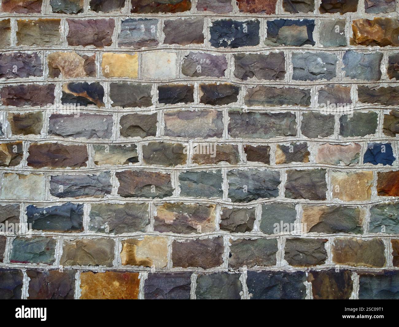 Multicolored brick wall Stock Photo