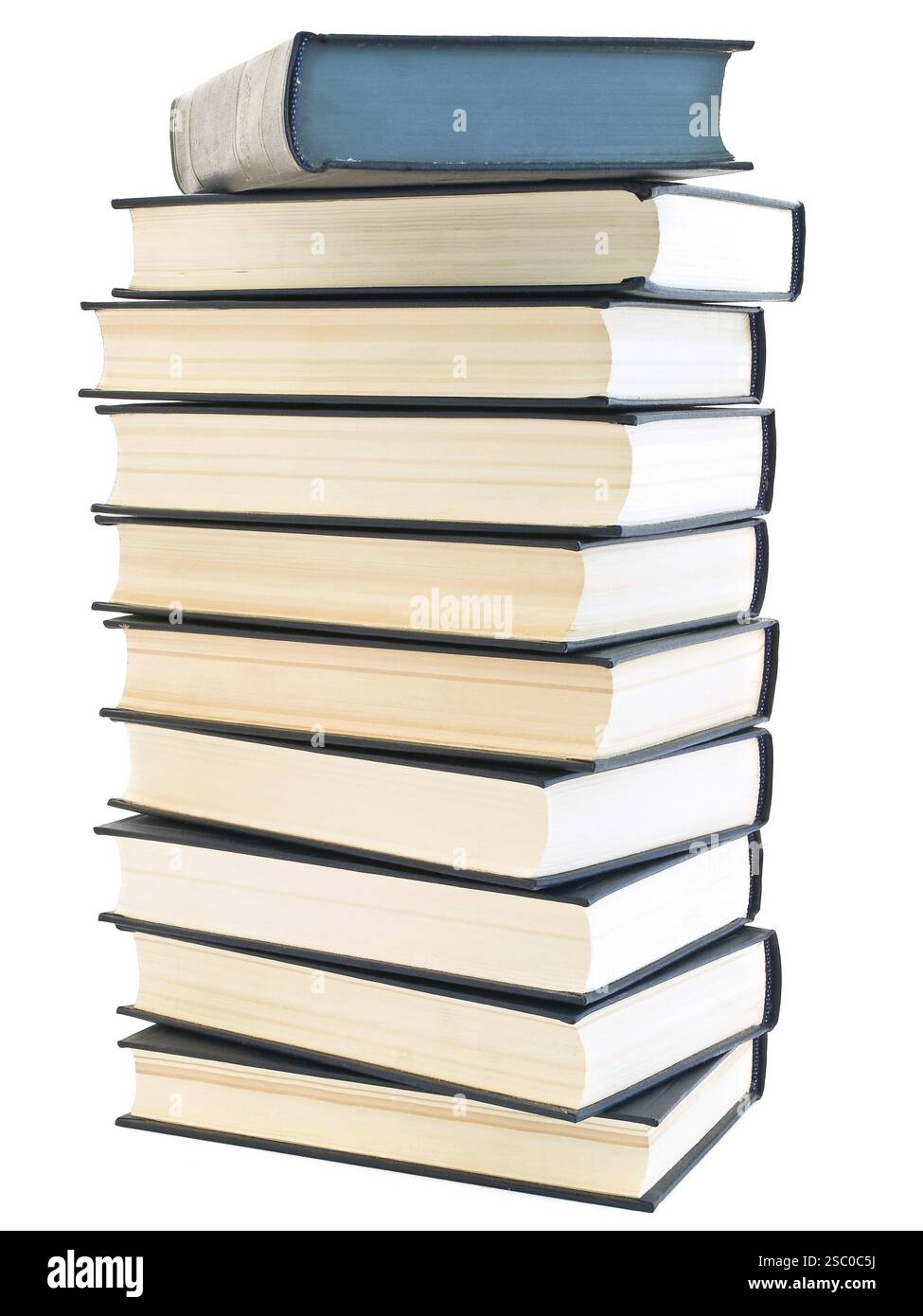 Book stack against the white background Stock Photo - Alamy