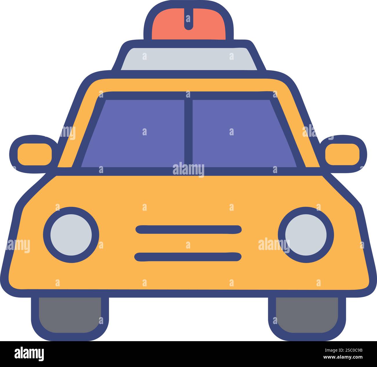 Police Car Front View Icon Stock Vector Image & Art - Alamy