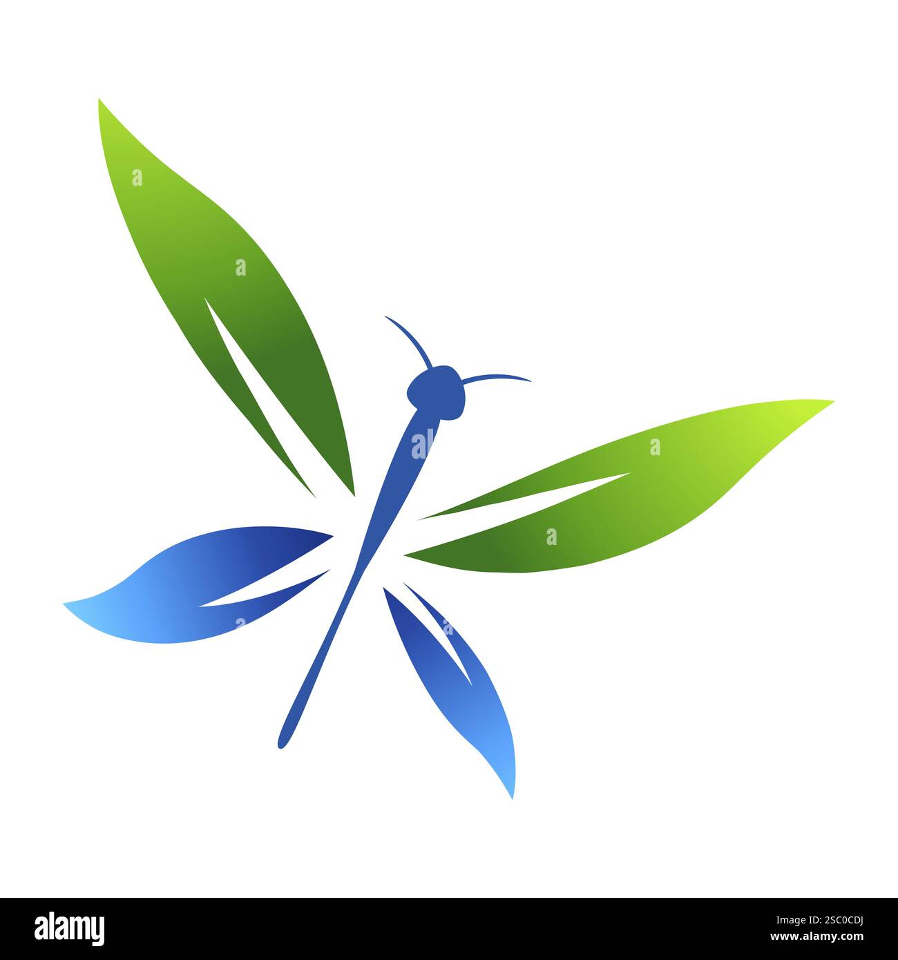 An abstract image of dragonfly with leaf styled wings Stock Photo