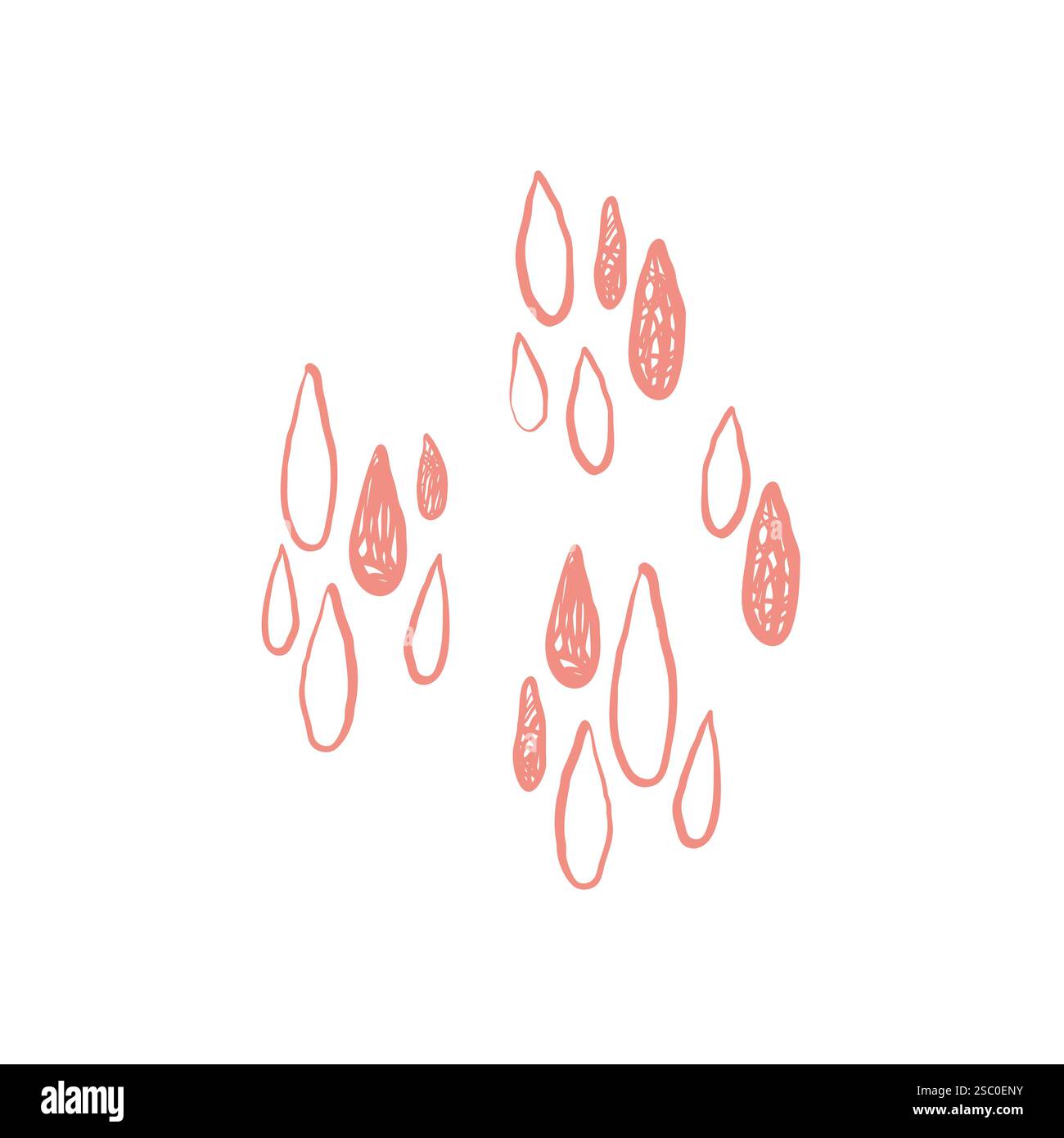Set of hand drawn outline of drops. Silhouette. Doodle vector illustration, hand drawn. Stock Vector