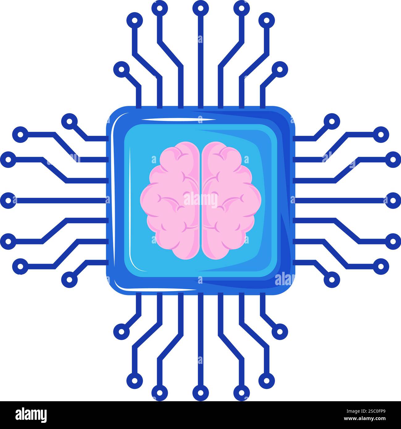 AI Microchip Brain Artificial Intelligence Stock Vector Image & Art - Alamy