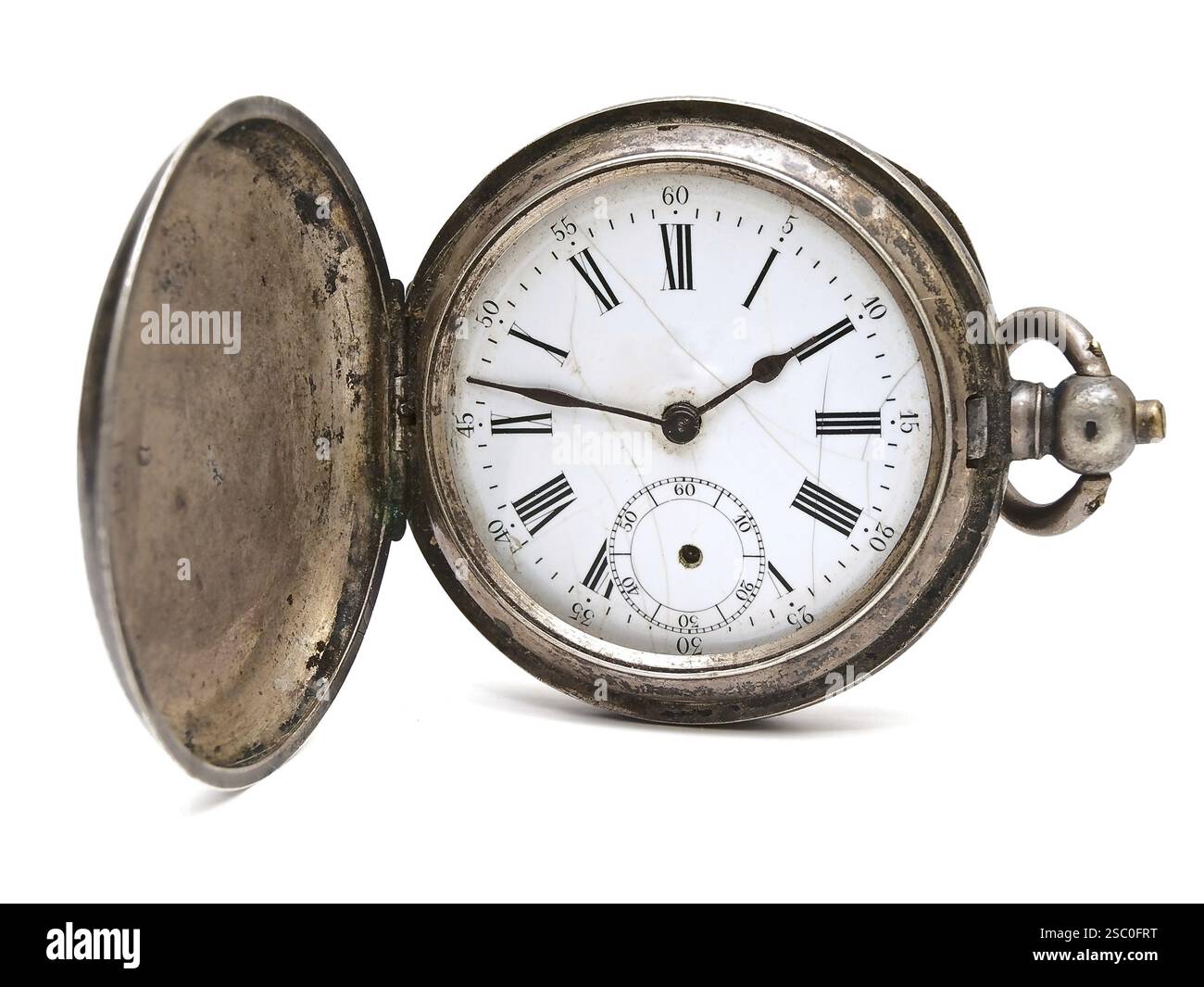 Pocket Photo Clock Old pocket clock against the white background Stock Photo - Alamy