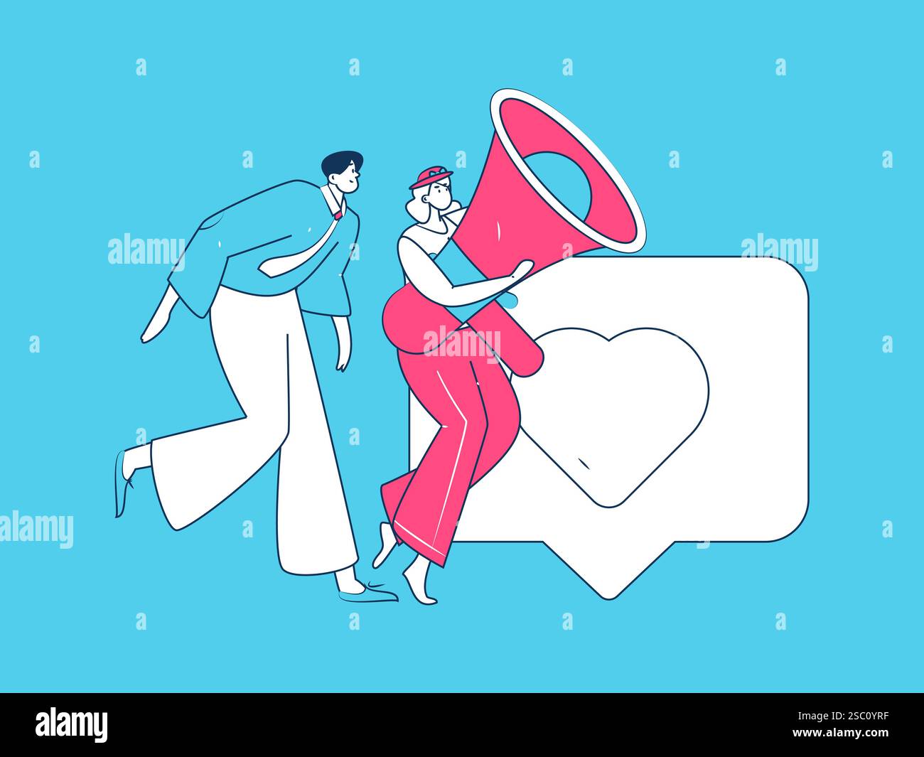 Notic Drawings Notification announcement vector creative flat hand drawn illustration ...