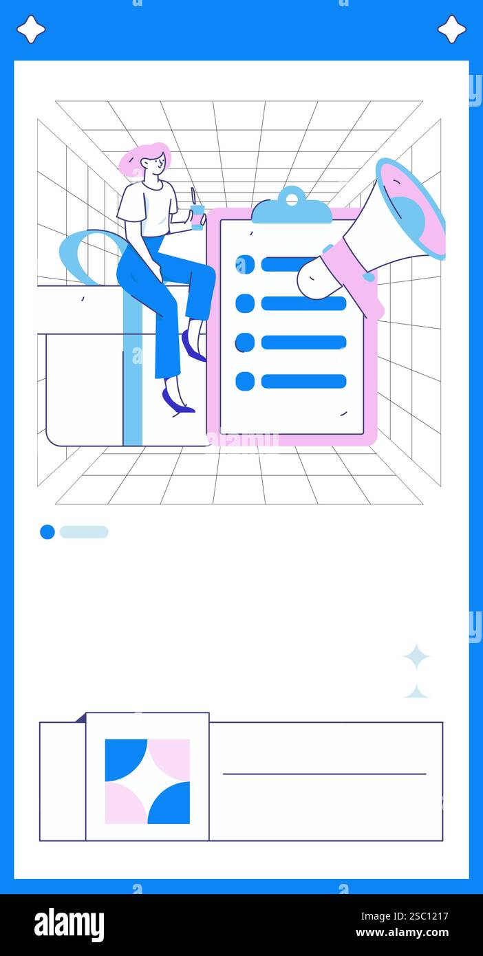 Notic Drawings Notification announcement vector creative flat hand drawn illustration ...