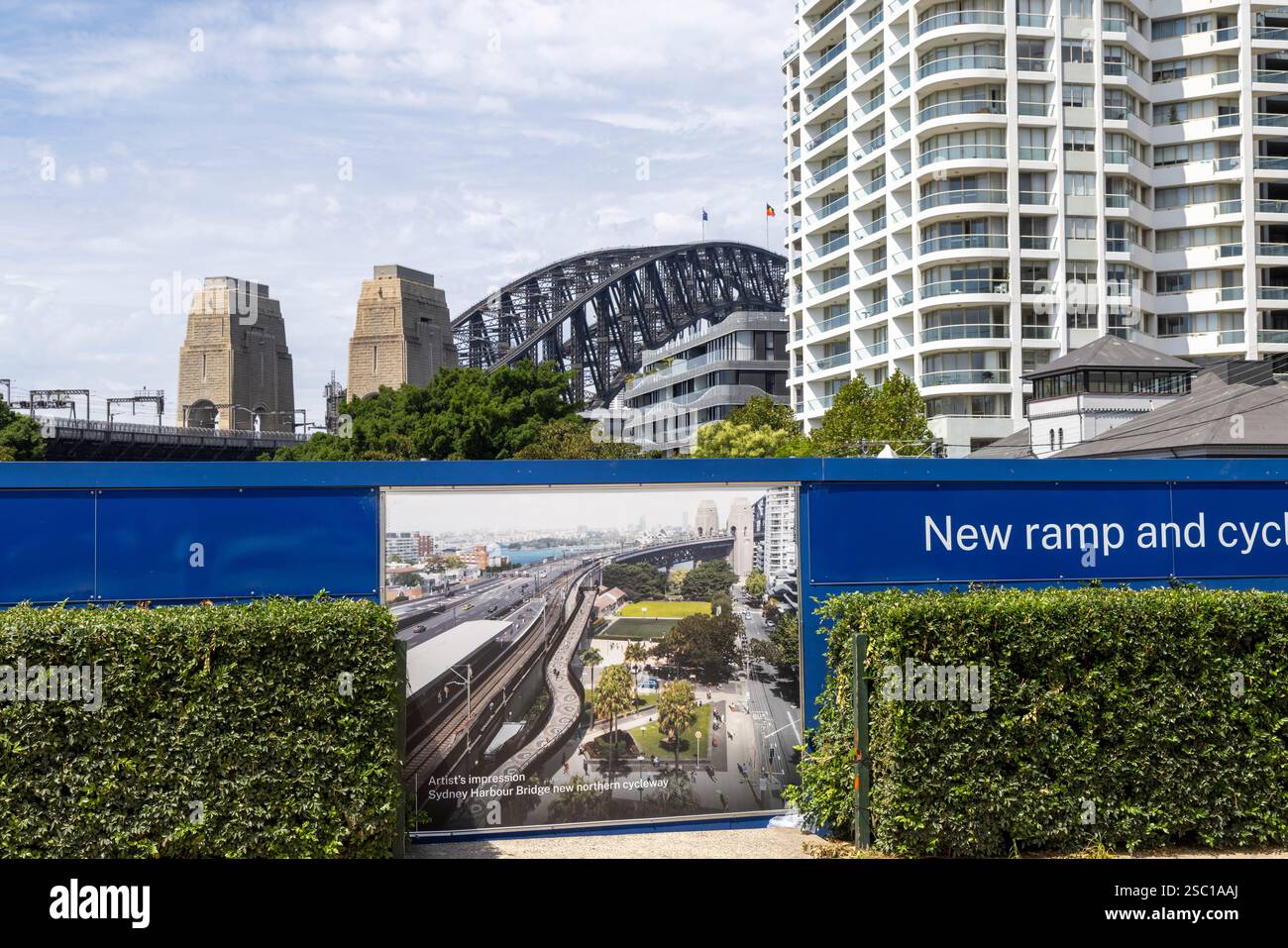 Sydney Harbour bridge cycleway ramp project under construction in North ...