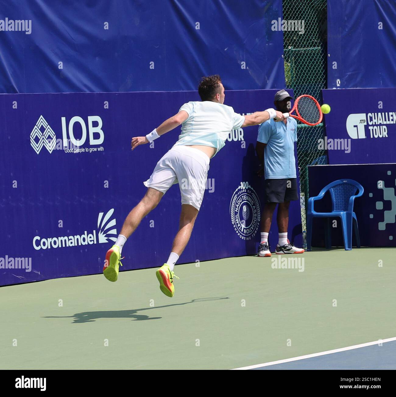 Chennai, India. 05th Feb, 2025. (8) Zsombor PIROS Hungary Vs Oleksandr OVCHARENKO (UKR) Zsombor PIROS (HUN) In action Credit: Seshadri SUKUMAR/Alamy Live News Stock Photo