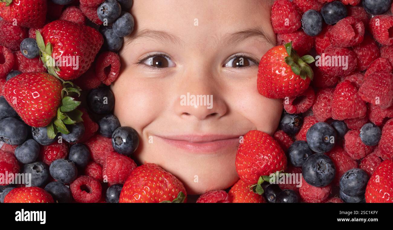 Healthy eating. Berries mix of strawberry, blueberry, raspberry ...